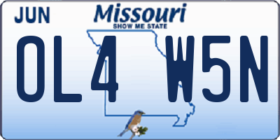 MO license plate OL4W5N