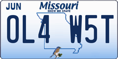 MO license plate OL4W5T