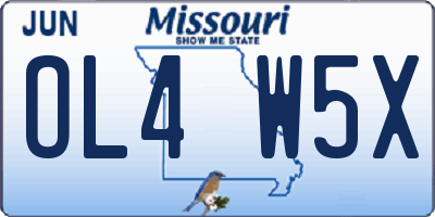 MO license plate OL4W5X