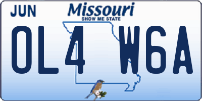 MO license plate OL4W6A