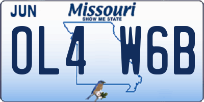 MO license plate OL4W6B