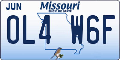 MO license plate OL4W6F