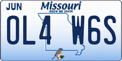 MO license plate OL4W6S