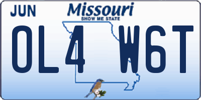 MO license plate OL4W6T