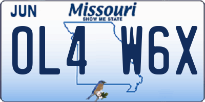 MO license plate OL4W6X
