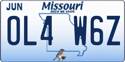 MO license plate OL4W6Z