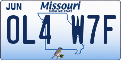 MO license plate OL4W7F