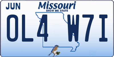 MO license plate OL4W7I