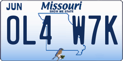 MO license plate OL4W7K