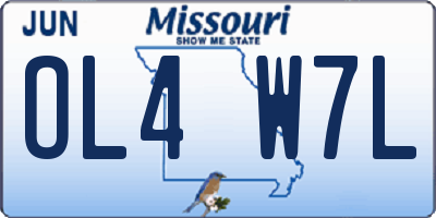 MO license plate OL4W7L