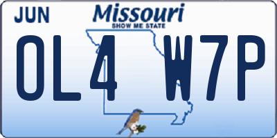MO license plate OL4W7P