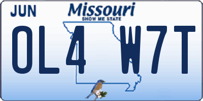 MO license plate OL4W7T