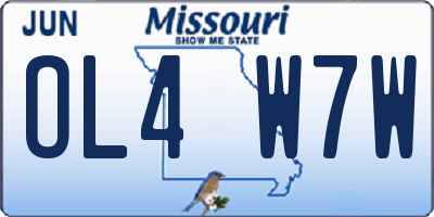 MO license plate OL4W7W