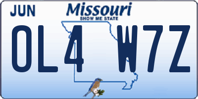 MO license plate OL4W7Z