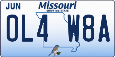 MO license plate OL4W8A