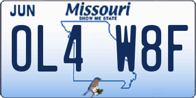 MO license plate OL4W8F