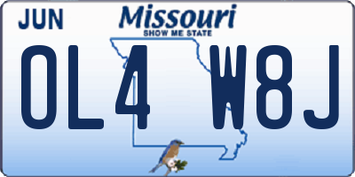 MO license plate OL4W8J