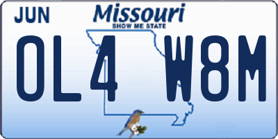 MO license plate OL4W8M