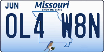 MO license plate OL4W8N