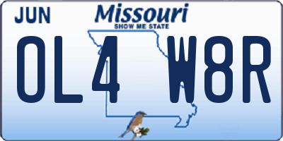 MO license plate OL4W8R
