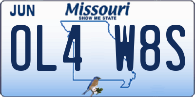 MO license plate OL4W8S