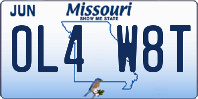 MO license plate OL4W8T