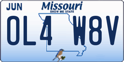 MO license plate OL4W8V