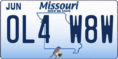 MO license plate OL4W8W