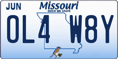 MO license plate OL4W8Y