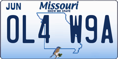 MO license plate OL4W9A