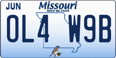 MO license plate OL4W9B