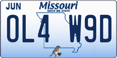 MO license plate OL4W9D