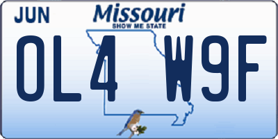MO license plate OL4W9F