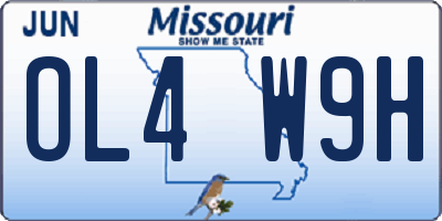 MO license plate OL4W9H