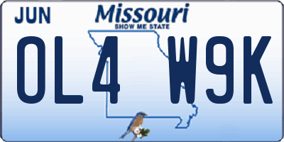 MO license plate OL4W9K