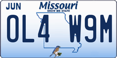 MO license plate OL4W9M