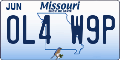 MO license plate OL4W9P