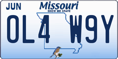MO license plate OL4W9Y
