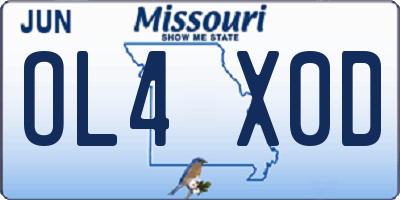 MO license plate OL4X0D
