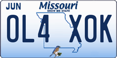 MO license plate OL4X0K