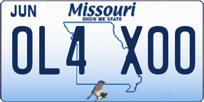 MO license plate OL4X0O