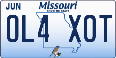 MO license plate OL4X0T