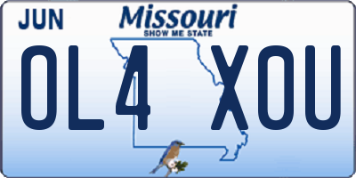 MO license plate OL4X0U