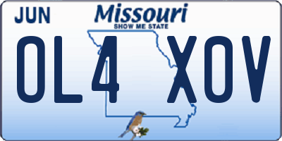 MO license plate OL4X0V