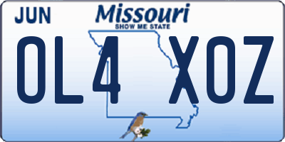 MO license plate OL4X0Z