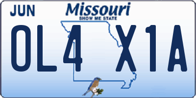 MO license plate OL4X1A