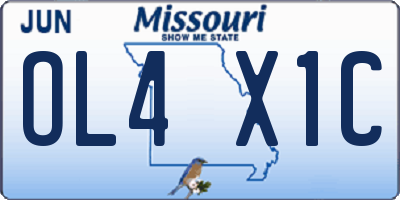 MO license plate OL4X1C