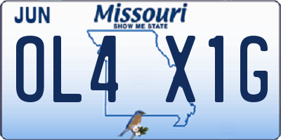 MO license plate OL4X1G