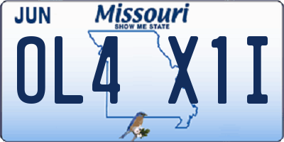 MO license plate OL4X1I