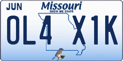 MO license plate OL4X1K